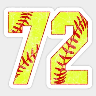 Fastpitch Softball Number 72 #72 Softball Shirt Jersey Uniform Favorite Player Biggest Fan Sticker